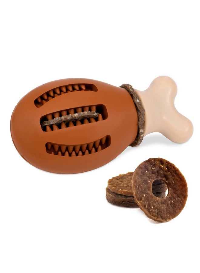 بيت سيف ألعاب الكلاب Busy Buddy Chompin' Chicken - لعبة مضغ تحمل حلقة علاج - مطاط خالٍ من مادة BPA - برائحة الدجاج - لعبة ألغاز تفاعلية للحيوانات الأليفة لعلاج الملل أو قلق الانفصال - للكلاب الصغيرة والكبيرة - Image 1