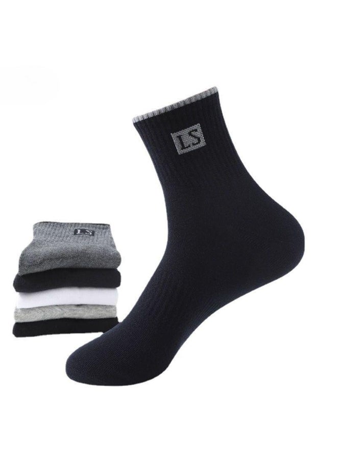 Spring and Autumn Wearable Sweat-absorbent Breathable Men's Mid-calf Socks Medium-length Casual Sports Socks