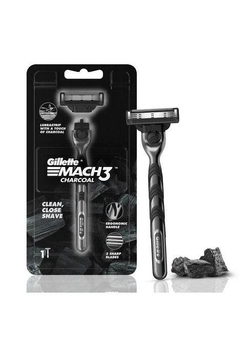 Mach3 Charcoal Shaving Razor For Men With New Enhanced Lubrastrip With A Touch Of Charcoal For A Clean Close Shave
