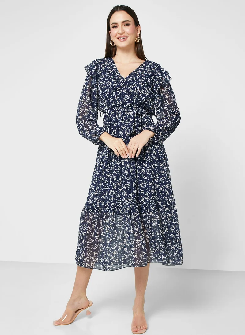 ELLA Floral Chiffon Dress