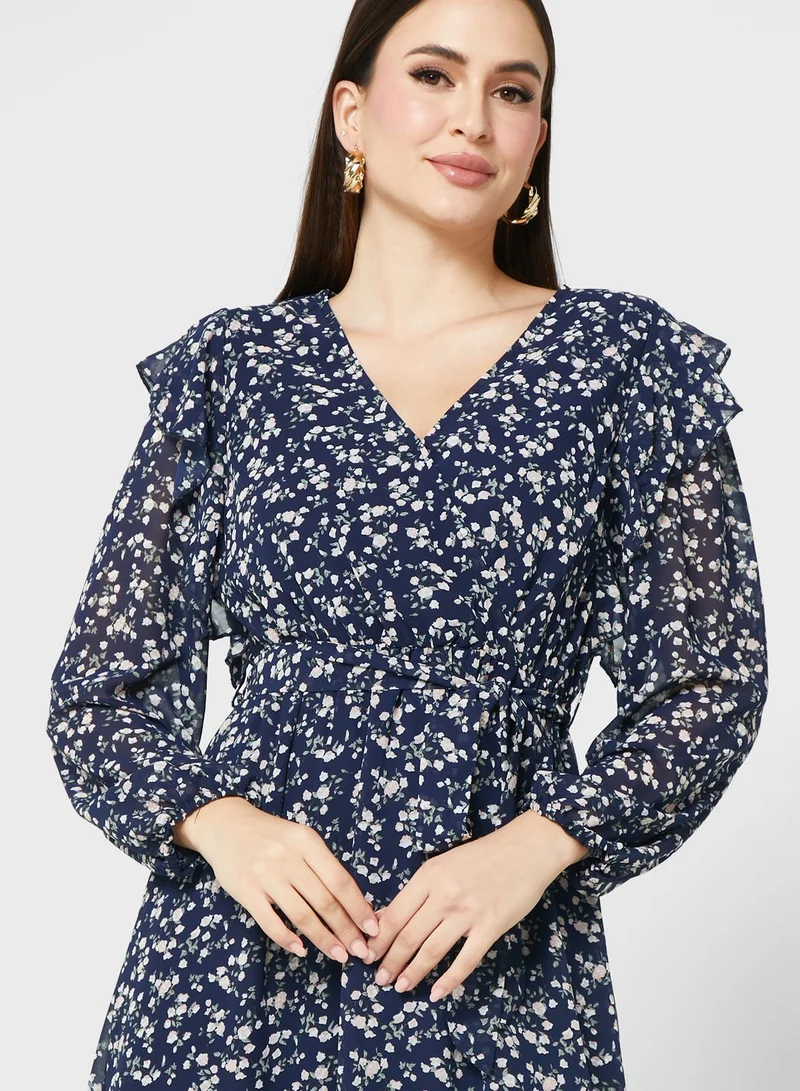 ELLA Floral Chiffon Dress