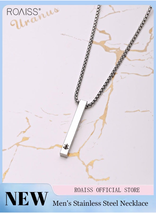 roaiss - Men's Simple Titanium Steel Necklace Personalized Star Carved Waterproof Sweat Proof Fashion Necklace - Image 1