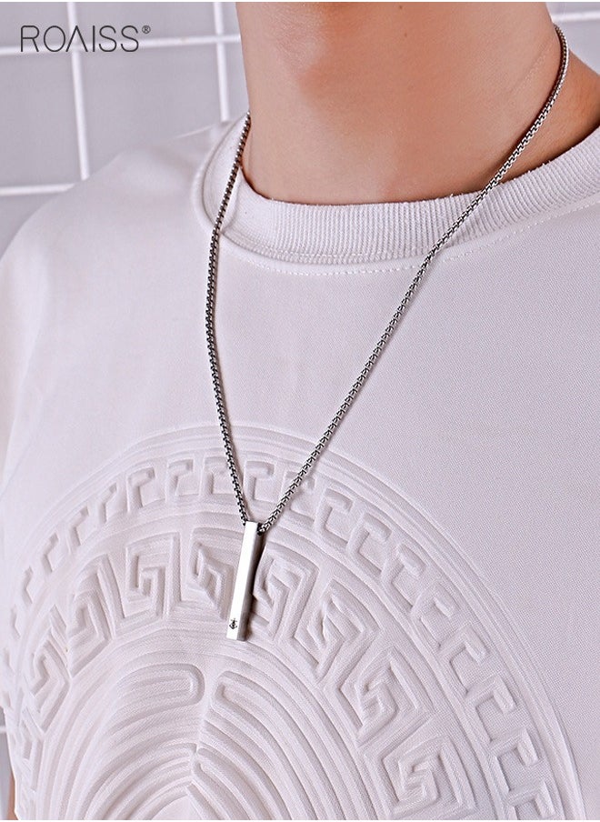 roaiss - Men's Simple Titanium Steel Necklace Personalized Star Carved Waterproof Sweat Proof Fashion Necklace - Image 1