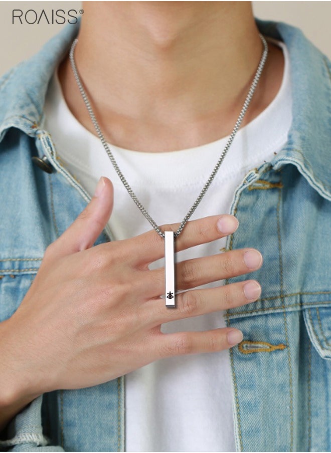 roaiss - Men's Simple Titanium Steel Necklace Personalized Star Carved Waterproof Sweat Proof Fashion Necklace - Image 1
