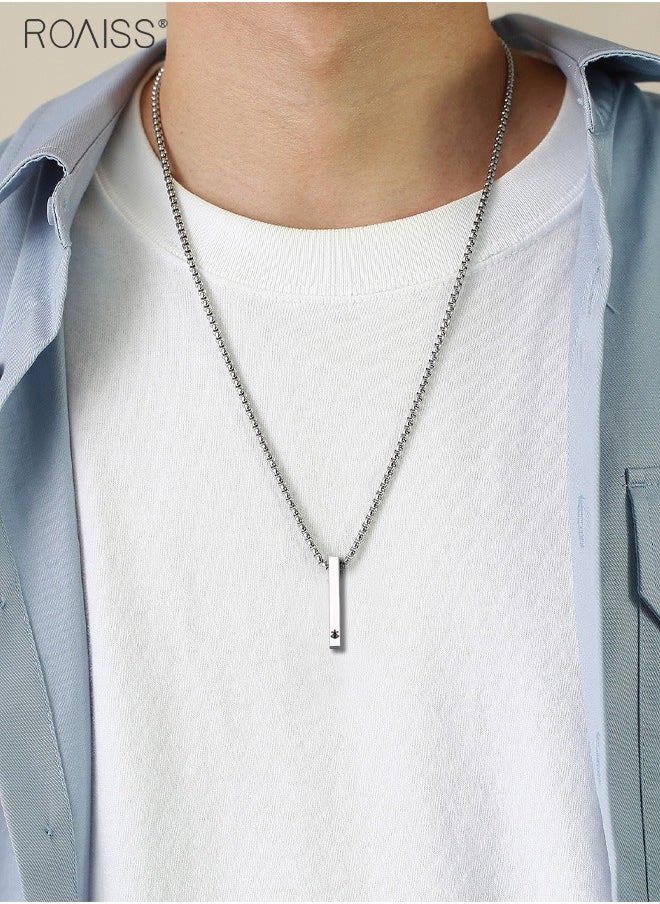 roaiss - Men's Simple Titanium Steel Necklace Personalized Star Carved Waterproof Sweat Proof Fashion Necklace - Image 1