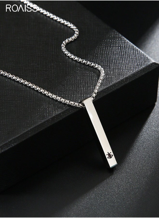 roaiss - Men's Simple Titanium Steel Necklace Personalized Star Carved Waterproof Sweat Proof Fashion Necklace - Image 1