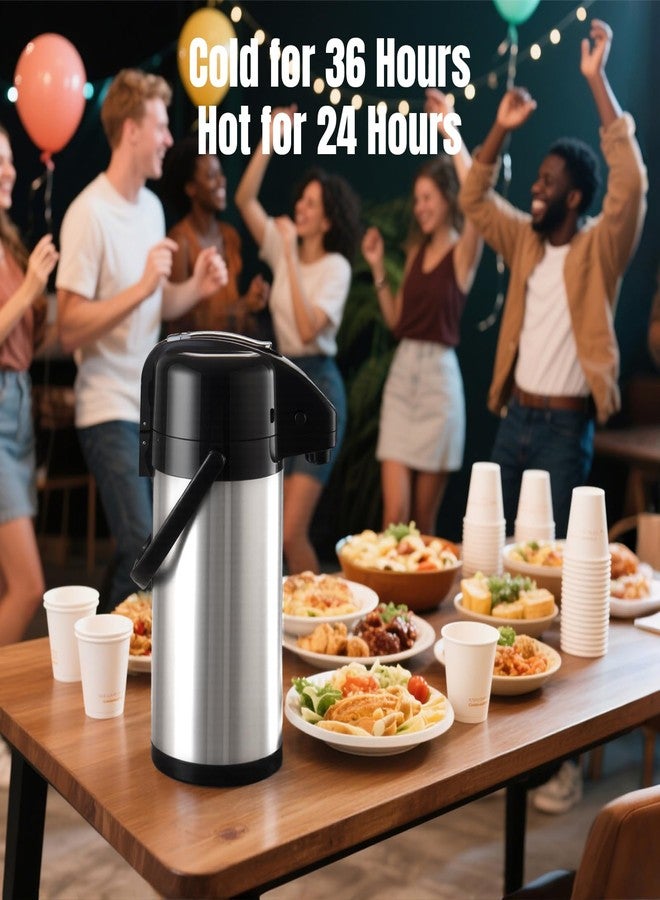PARACITY Upgraded Airpot Coffee Water Bottle with Double Pump 84oz/2.5L Stainless Steel Drink Dispenser for Hot/Cold Drinks, Lazy Susan Base, Termos Para Coffee for Party Hot Cocoa - Image 5