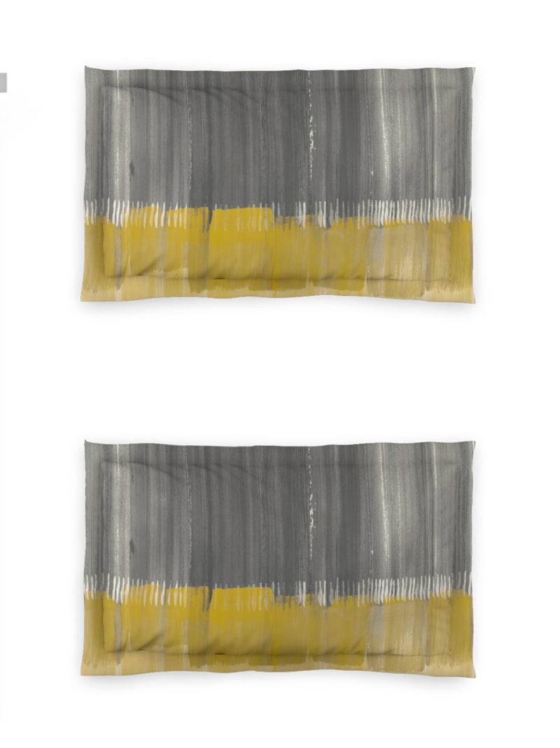 DDECOR Live beautiful Ddecor Primary Collection Bedsheet Set - 100% Cotton Bedsheet for Double Bed, Abstract 145 TC, Double Bedsheet with 2 Pillow Covers - Yellow  - Image 4