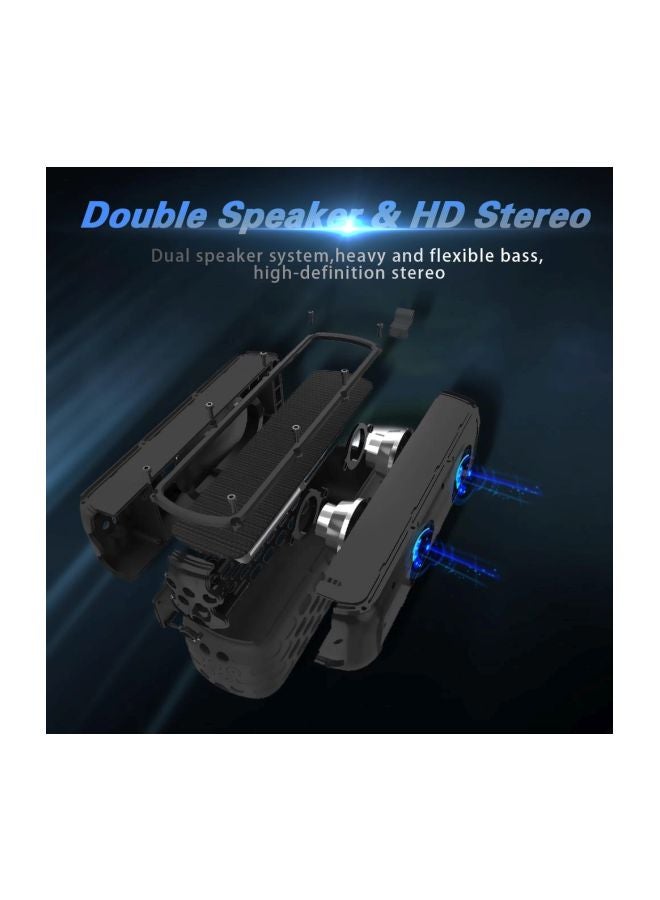 Loquat ES-T63 Waterproof Solar Bluetooth Speaker With LED Light V7329BL Blue - Image 4