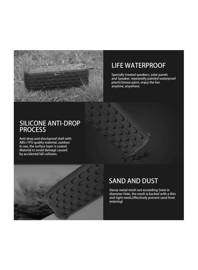 Loquat ES-T63 Waterproof Solar Bluetooth Speaker With LED Light V7329BL Blue - Image 5