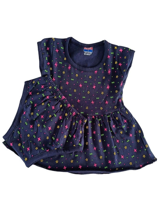 SUNUO Baby Girl Cotton A-Line Frock with Pant Combo (Pack of 3) (in, Age, 0 Months, 3 Months, Regular, RBO-2) Multicolour - Image 2