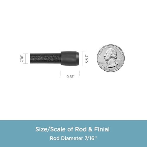 Kenney KN631/5 Strafford Spring Tension Rod, 28 inches to 48 inches, Black - Image 3