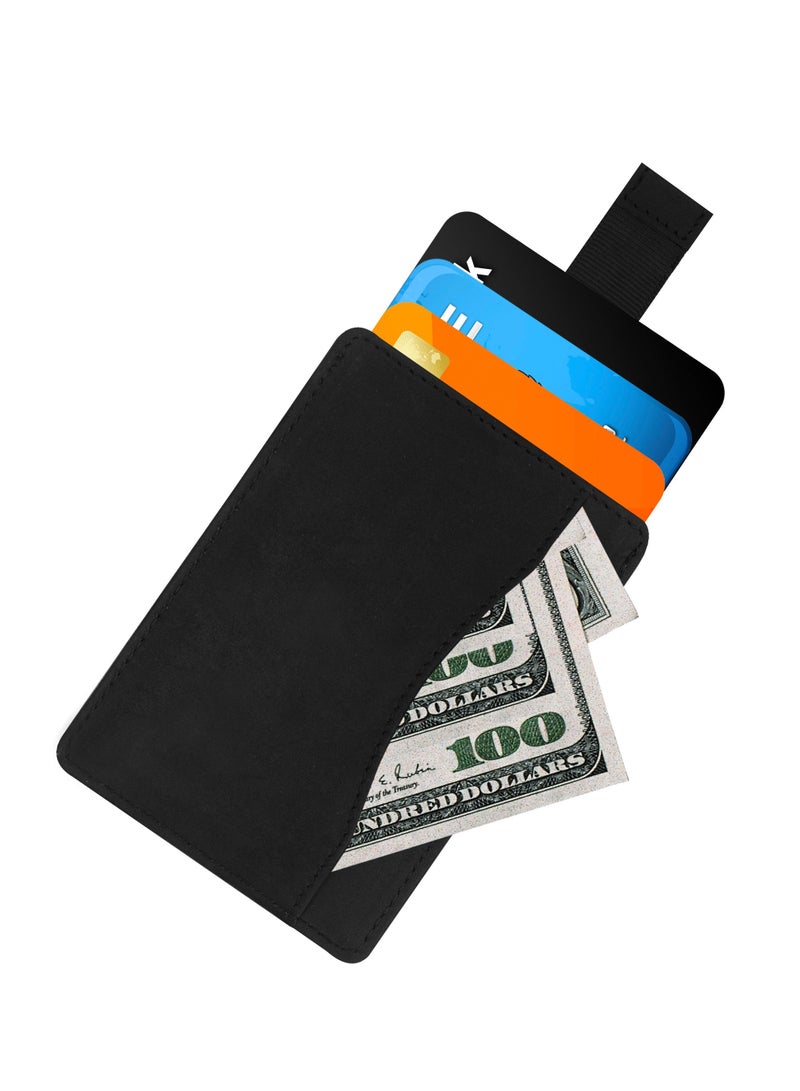 SKENZBI Slim Wallet for Men Women  Card Holder with RFID Protection Minimalist Black - Image 1