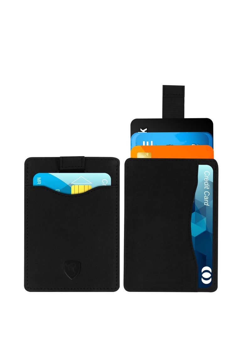 SKENZBI Slim Wallet for Men Women  Card Holder with RFID Protection Minimalist Black - Image 2