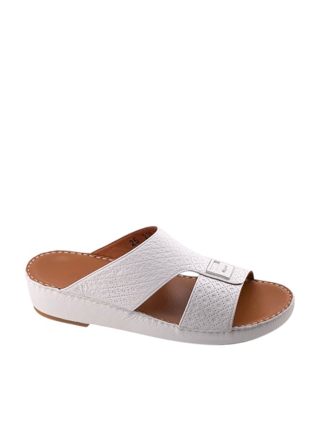 AJYAD Handmade Arabic Sandals For Men | Outdoor Mens Slippers | Everyday Flip Flops Open Toe | Arabic Genuine Shamwa Leather | New Design | Tan Footbed | Comfortable & LightWeight - Image 1
