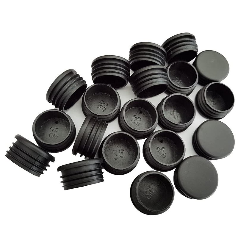 nanaxagly Round Plastic Plug, Black Tubing End Cap Plug Chair Glide Round Pipe End Cap Furniture Chair/Leg Pipe Cover Insert (20 PCS) (1 1/2 inch) - Image 1