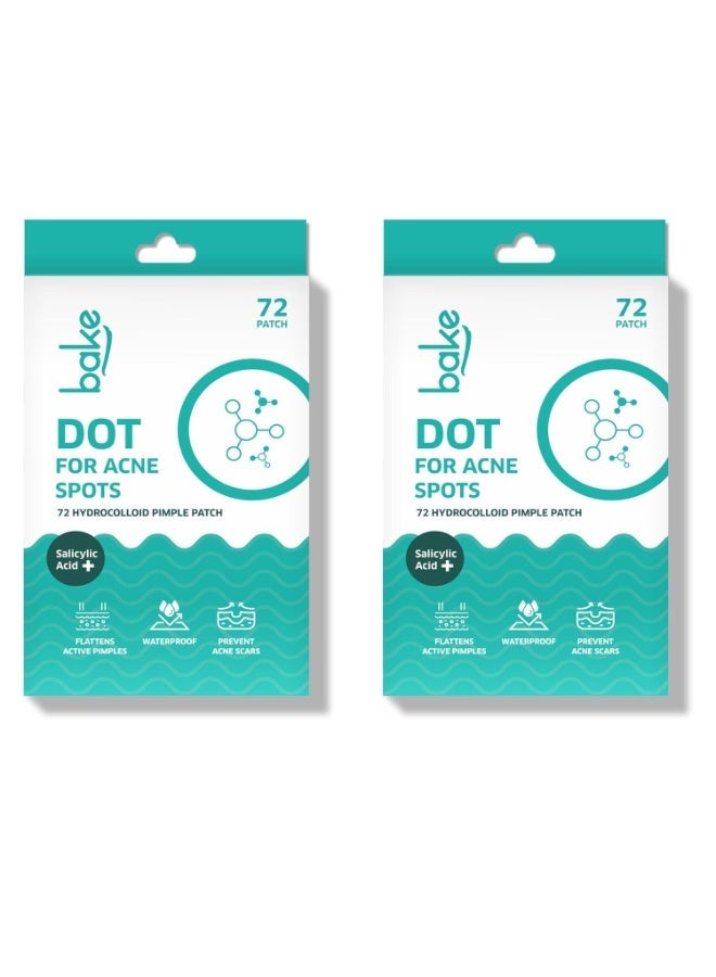 BAKE 2% Salicylic Acid Pimple Patches for Active Acne | With Hydrocolloid Waterproof Patches | For Acne, Acne Marks, Acne Prone Skin | For All Skin Types (Pimple Patch Combo, 144, count) - Image 1