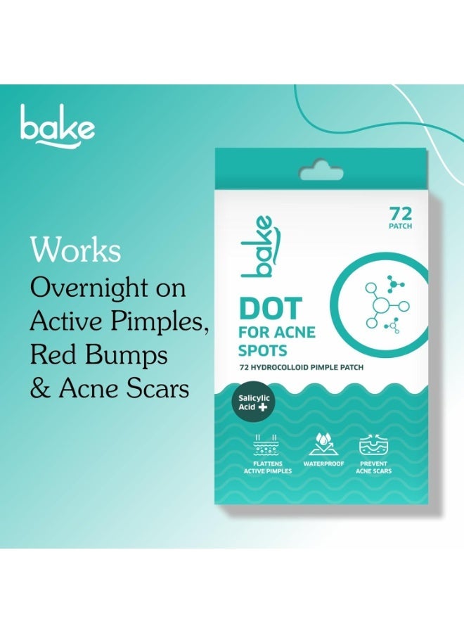 BAKE 2% Salicylic Acid Pimple Patches for Active Acne | With Hydrocolloid Waterproof Patches | For Acne, Acne Marks, Acne Prone Skin | For All Skin Types (Pimple Patch Combo, 144, count) - Image 2