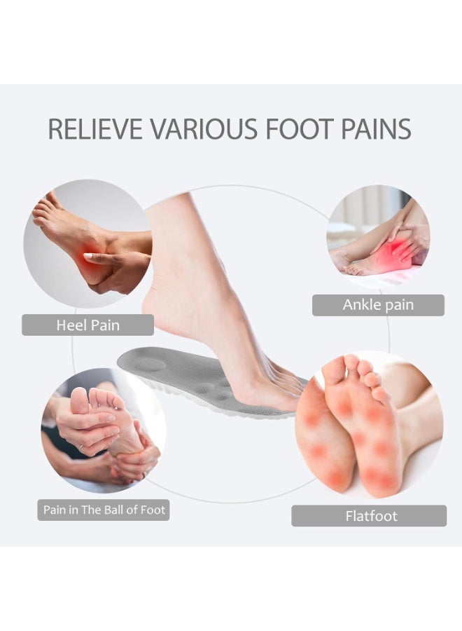 عام نعال داخلية سحابية 4D للرجال والنساء، نعال داخلية سحابية من الإسفنج الذكي فائقة النعومة ومضادة للتعب، وامتصاص الصدمات، وتخفيف آلام القدم، (رمادي، للرجال: 17.7-18.1 بوصة) - Image 4