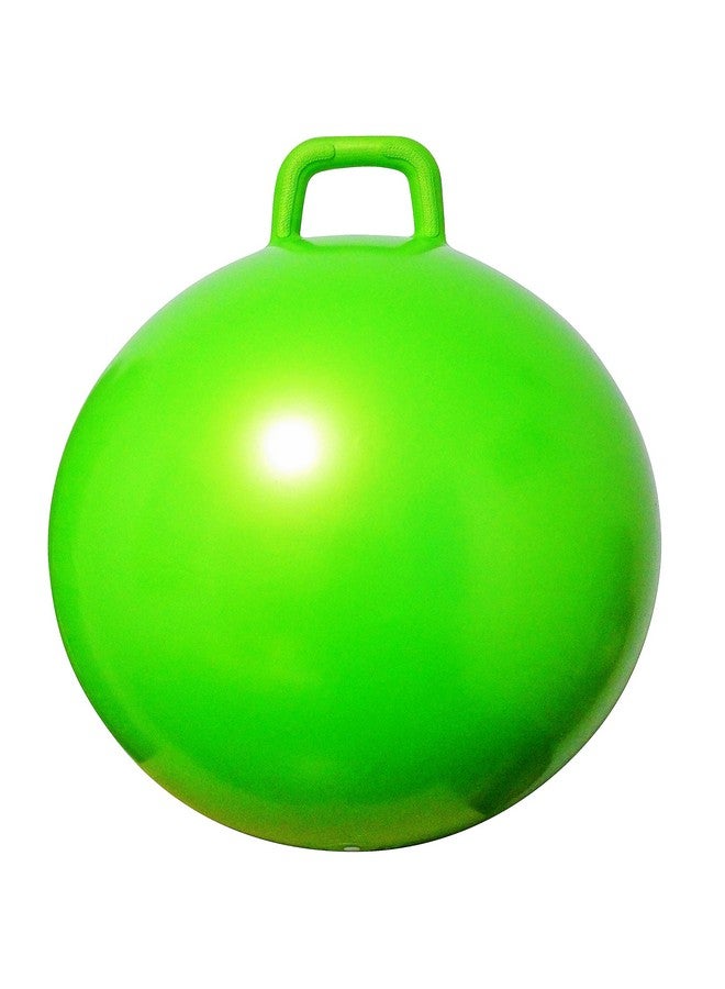 AppleRound Hippity Hoppity Jumping Ball with Ball Pump, Bouncy Ball with Handle, 20in/50cm Diameter for Age 7-9, Kangaroo Bouncer, Space Hopper Ball with Handle for Children, Plain Color (Green) - Image 1