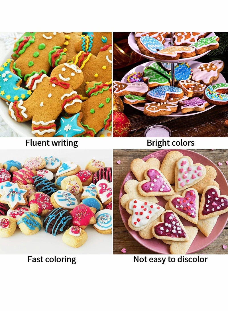 Captaintech Edible Food Coloring Pens for Kids 9 Pcs Fine Tip Markers for Decorating Cookies Cakes and Baking - Image 2