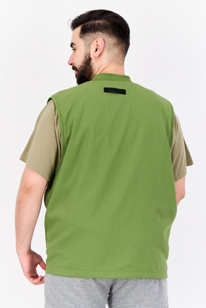adidas Originals Men Sportswear Fit Sleeveless Running Jacket Vest, Olive  - Image 3