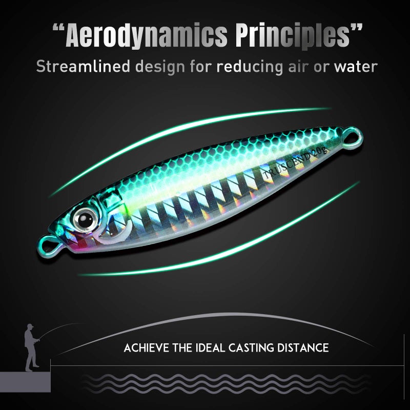 TRUSCEND طُعوم صيد TRUSCEND مع ملاعق صيد مصنوعة من الرصاص الملون اللامع والمصقولة يدويًا، طُعوم صلبة متوهجة لصيد سمك الوالي، الباس، التروت، البايك، التونة، السلمون، معدات صيد المياه العذبة والمالحة، هدايا للرجال - Image 4