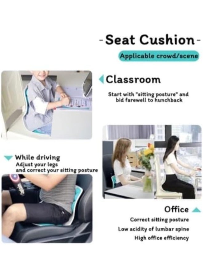كرسي مريح شديد التحمل مع دعم الظهر والمنطقة السفلية منه، وسادة تصحيح الوضعية لتخفيف آلام أسفل الظهر، مقعد مضغوط للمنزل والمكتب والسيارة، مقعد 33 سم بظهر مريح 31 سم (أسود) - Image 5