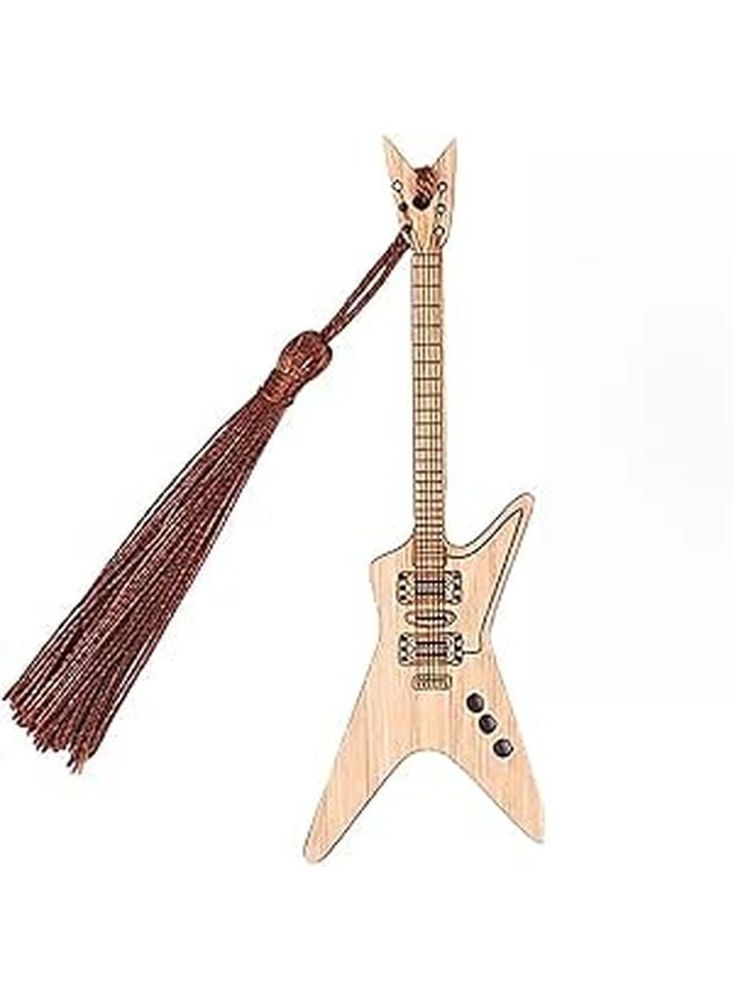 SUPVOX Guitar Shaped Wooden Bookmark For Music Lovers Reading Office School Use - Image 1