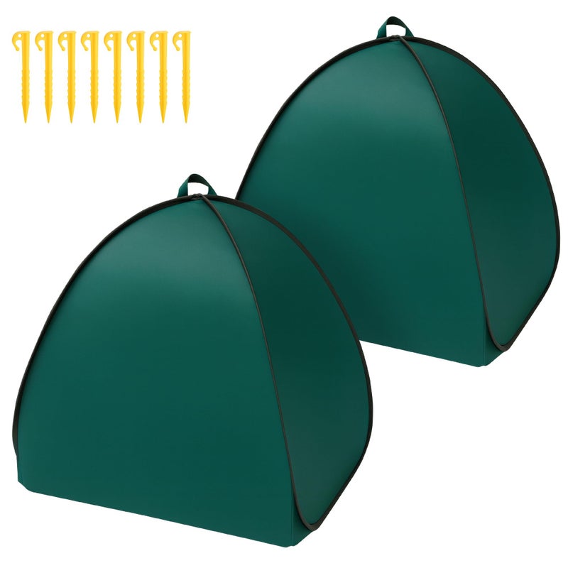DECOHS 2 Pcs Pop Up Shrub Covers Frost Protection Tent, 22" x 22" x 22" Winter Plant Cover Freeze Protection, Warm Garden Plant Protector Tent for Protecting Outdoor Shrub Fruit Potted Plants from Snow & Ice - Image 1