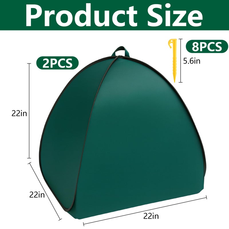 DECOHS 2 Pcs Pop Up Shrub Covers Frost Protection Tent, 22" x 22" x 22" Winter Plant Cover Freeze Protection, Warm Garden Plant Protector Tent for Protecting Outdoor Shrub Fruit Potted Plants from Snow & Ice - Image 2