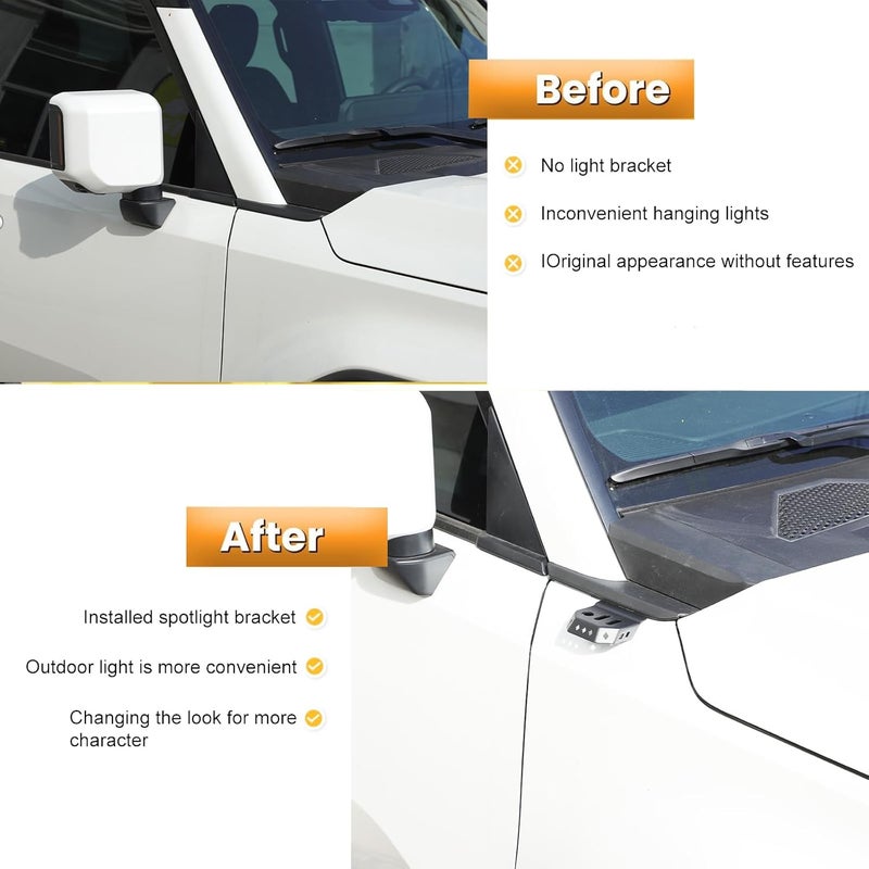Heutamo حوامل أضواء LED العمود الأمامي لسيارة تويوتا لاند كروزر 250 برادو J250 LC250 (2024-2025) - Image 2