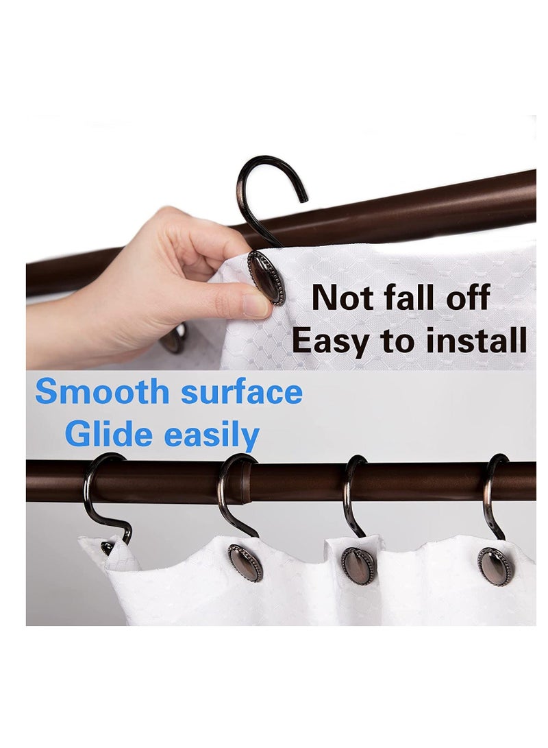 Metal Shower Curtain Hooks Oil-Rubbed Bronze Rustproof Decorative Rings for Bathroom Liner Rod 12Pcs - Image 4