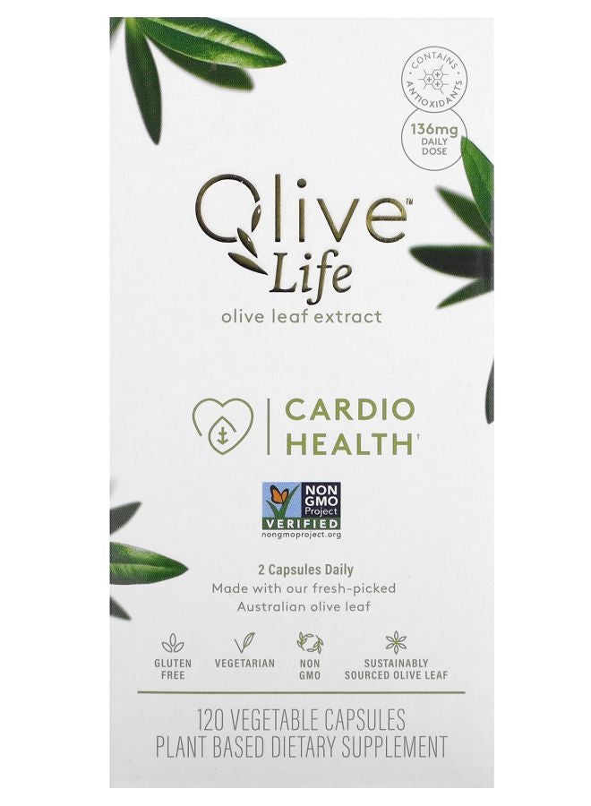 Comvita Olive Life Olive Leaf Extract Cardio Health 136 mg 120 Veggie Capsules (68 mg per Capsule)