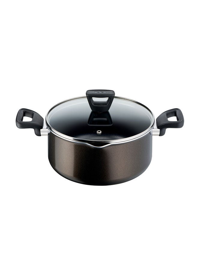Xl Intense Stewpot With Glass Lid, Non-Stick Dark Brown