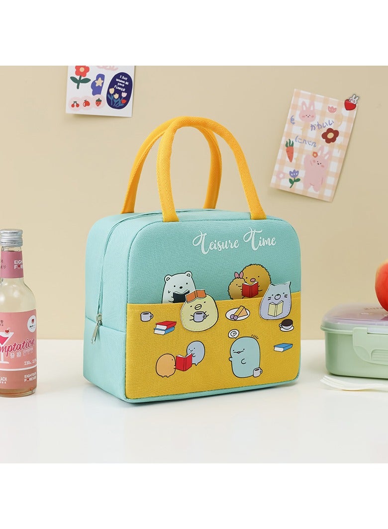 general Adorable passable pattern lunch bag large capacity thickening work commuting lunch box bag portable insulation lunch bag portable freshness - Image 1