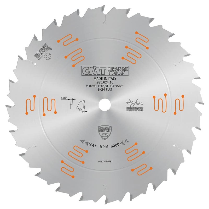 CMT ORANGE TOOLS 28562410 Orange Chrome Ripping Blade 10 x T24 FlatSilver