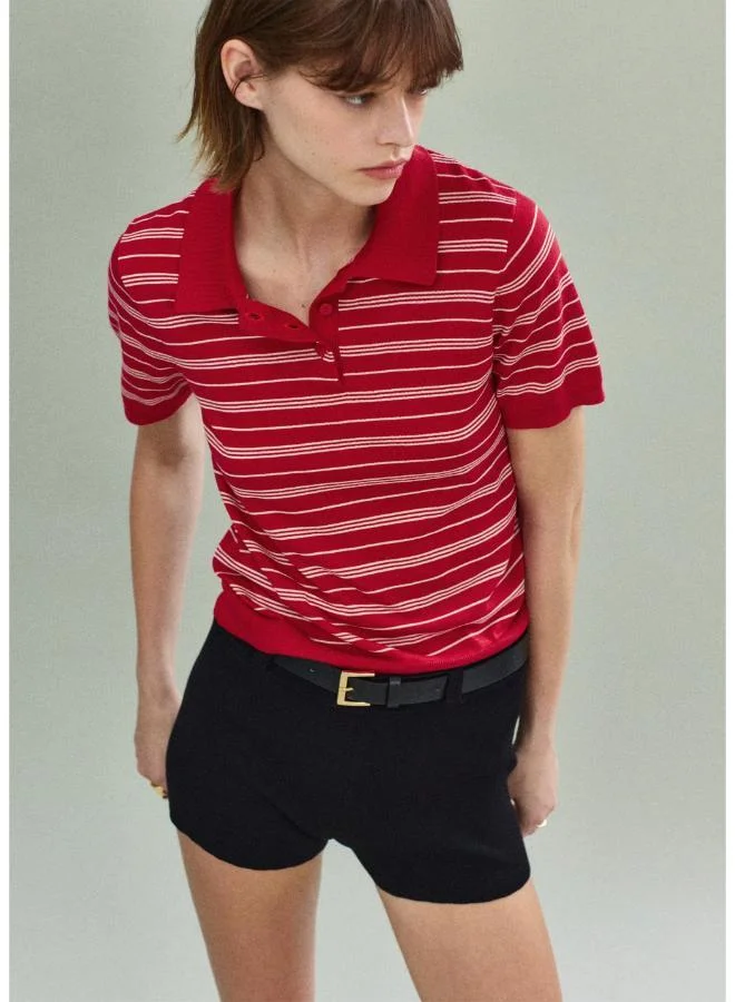 مانجو Knitted Polo-Neck Sweater