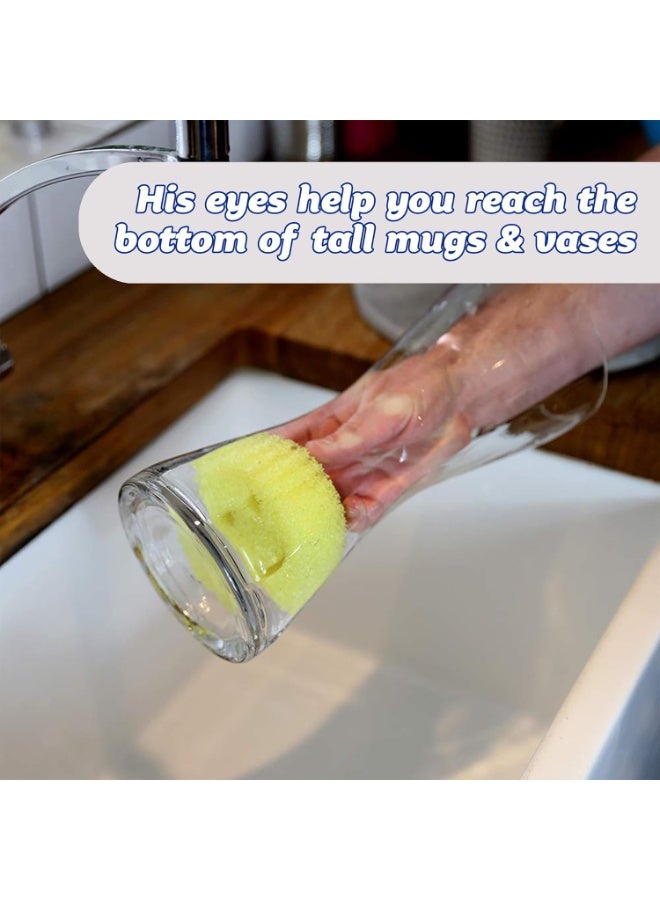 Scrub Daddy Original Dish Sponge Twin Pack, Smiley Face Sponges for Cleaning & Washing Up - Multipack Kitchen Non Scratch Scourers with FlexTexture Firm & Soft Scrubbing, Dishwashing Scrubber - Yellow - Image 2