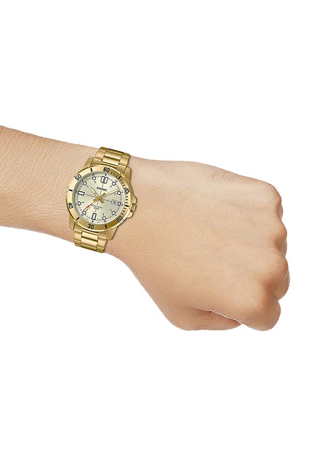 CASIO Men Enticer Series Water Resistant Stainless Steel Analog Watch MTP-VD01G-9EVUDF - 45 mm - Gold - Image 5