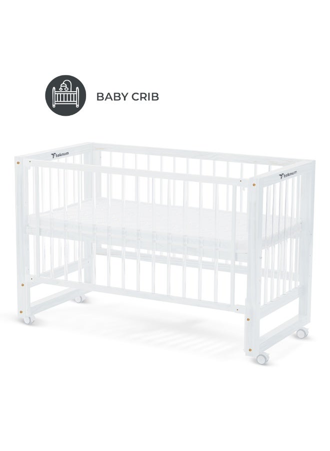 Teknum Prism 4in1 Acrylic Convertible Crib w/ mattress - White - Image 5