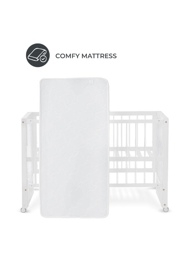 Teknum Prism 4in1 Acrylic Convertible Crib w/ mattress - White - Image 4