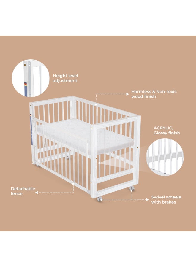 Teknum Prism 4in1 Acrylic Convertible Crib w/ mattress - White - Image 3