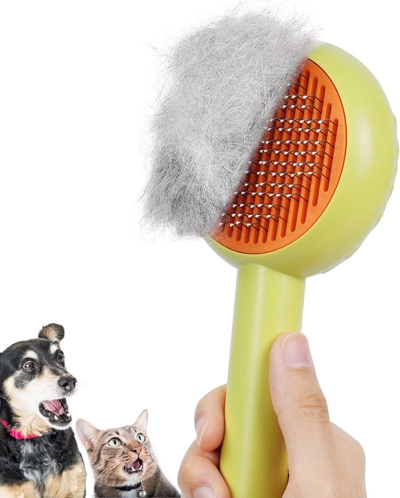 Tonity Self Cleaning Slicker Brush, Pet Grooming Shedding Brush for Dogs and Cats - Easy to Remove Loose Undercoat, Pet Massaging Tool Suitable for Pets with Long or Short Hair multi - Image 1