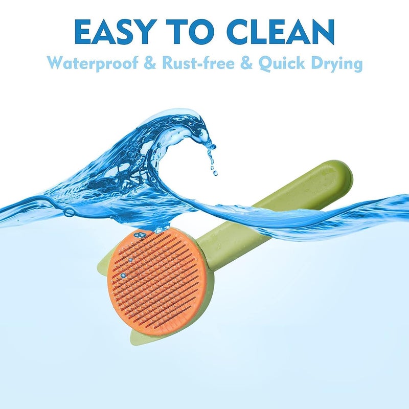 Tonity Self Cleaning Slicker Brush, Pet Grooming Shedding Brush for Dogs and Cats - Easy to Remove Loose Undercoat, Pet Massaging Tool Suitable for Pets with Long or Short Hair multi - Image 3