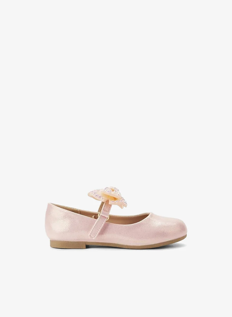 JUNIORS Girls Hook And Loop Ballerina Shoes