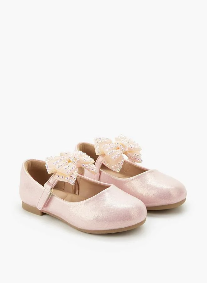 JUNIORS Girls Hook And Loop Ballerina Shoes
