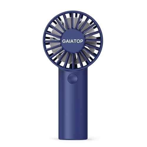 Gaiatop Portable Fan Rechargeable, Powerful 3 Speed Mini Fan Portable, USB Hand Fan Rechargeable Cute Small Electric Fan for Makeup Travel Camp Shopping Indoor Outdoor(Blue) - Image 1