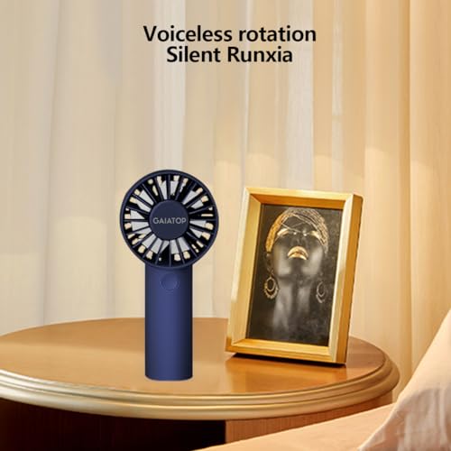 Gaiatop Portable Fan Rechargeable, Powerful 3 Speed Mini Fan Portable, USB Hand Fan Rechargeable Cute Small Electric Fan for Makeup Travel Camp Shopping Indoor Outdoor(Blue) - Image 5