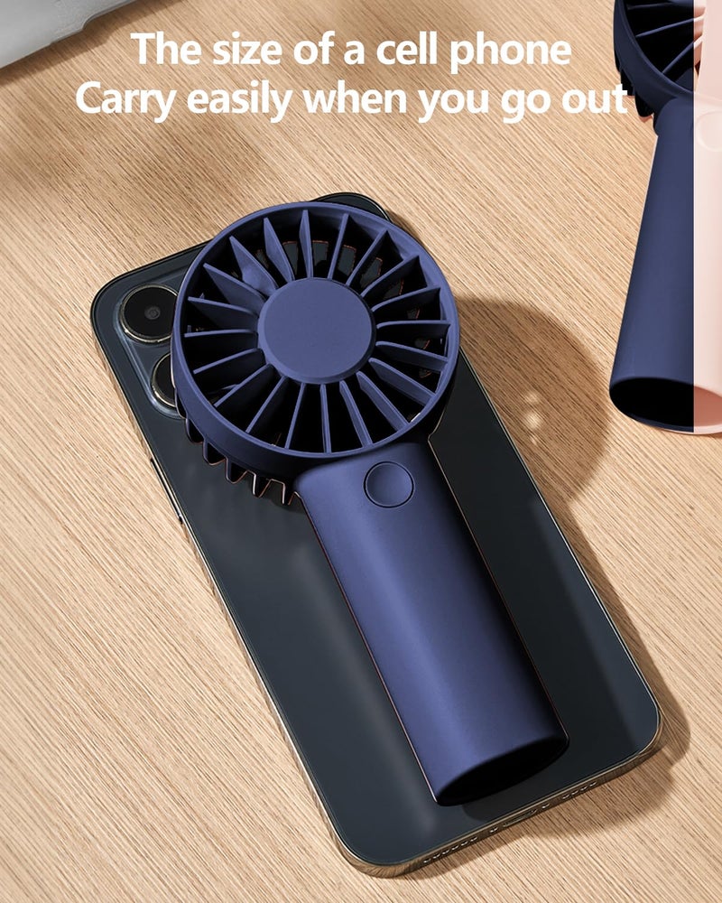 Gaiatop Portable Fan Rechargeable, Powerful 3 Speed Mini Fan Portable, USB Hand Fan Rechargeable Cute Small Electric Fan for Makeup Travel Camp Shopping Indoor Outdoor(Blue) - Image 3